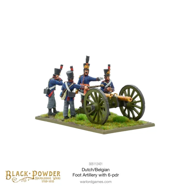 Bolt Action Napoleonic Dutch-Belgian Foot Artillery with 6-pdr canon