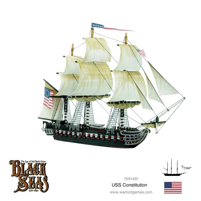 Bolt Action Black Seas USS Constitution frégate résine métal