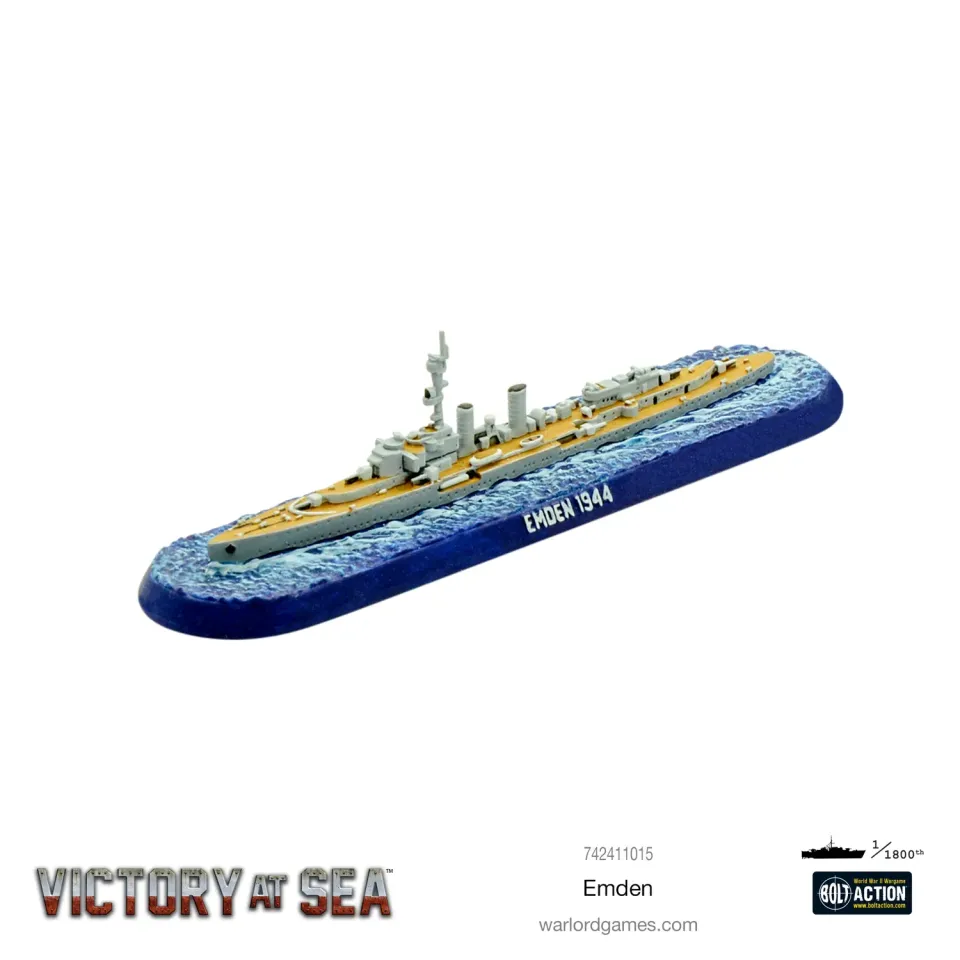 Warlord Games Victory at Sea Emden navire résine et métal