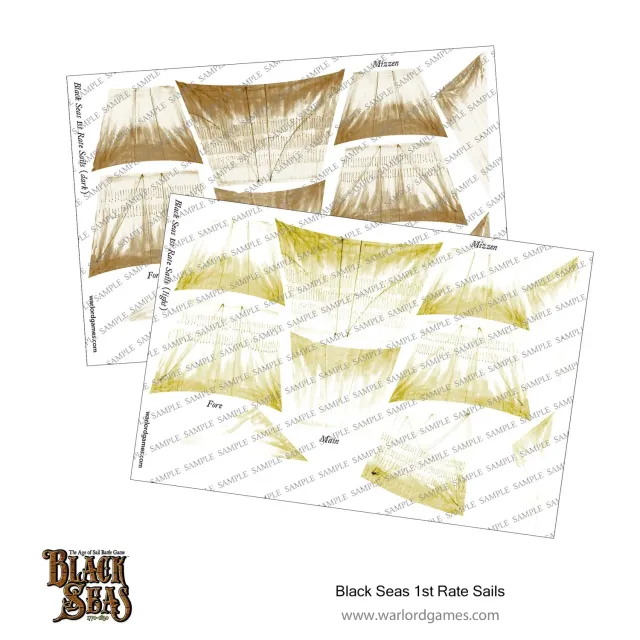 Bolt Action Black Seas 1st Rate Sails voiles light dark