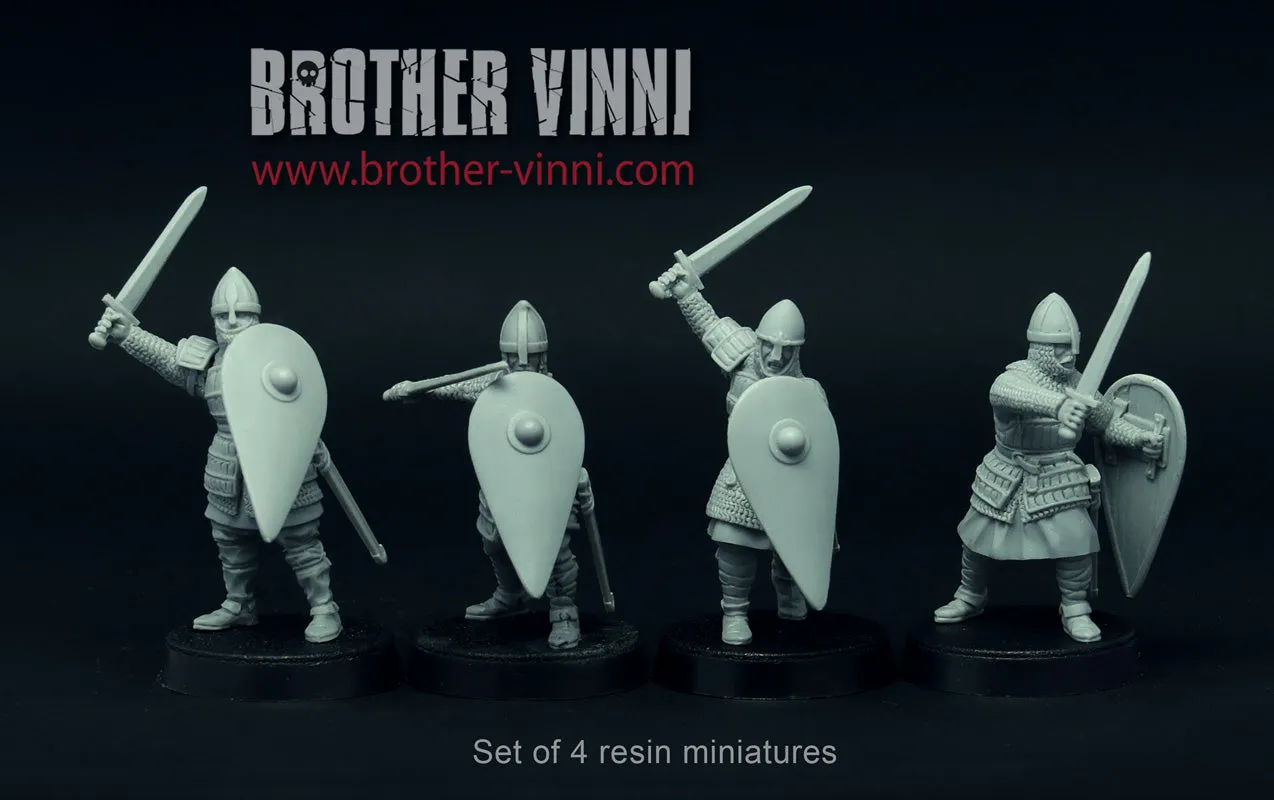Brother Vinni Italo-Norman Knights lot 4 figurines résine 28mm épées