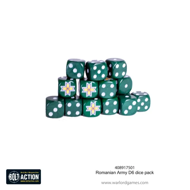 Bolt Action Romanian Army D6 dice pack dés 15 mm 16 pièces faction