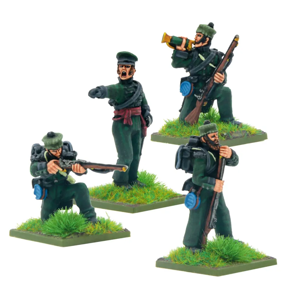Bolt Action Black Powder Crimean War British Rifle Brigade in forage caps command figurines métal Default