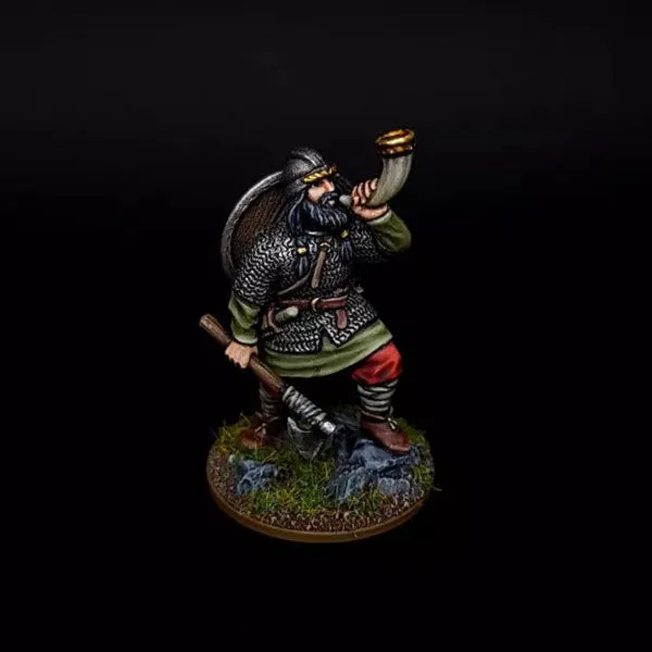Brother Vinni Viking Trumpeter figurine résine 28mm cor