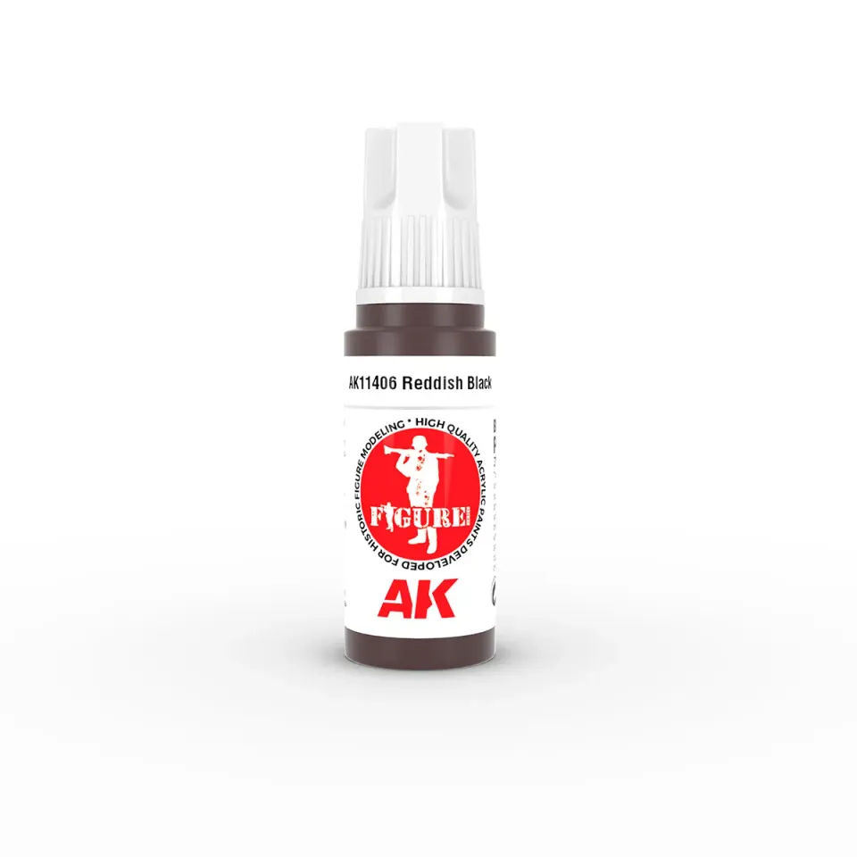 AK Interactive 3Gen Reddish Black peinture 17 ml noir rougeâtre