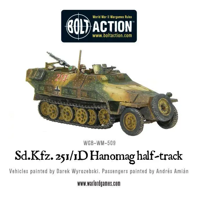 Bolt Action Sd.Kfz 251/1 ausf D half-track en plastique