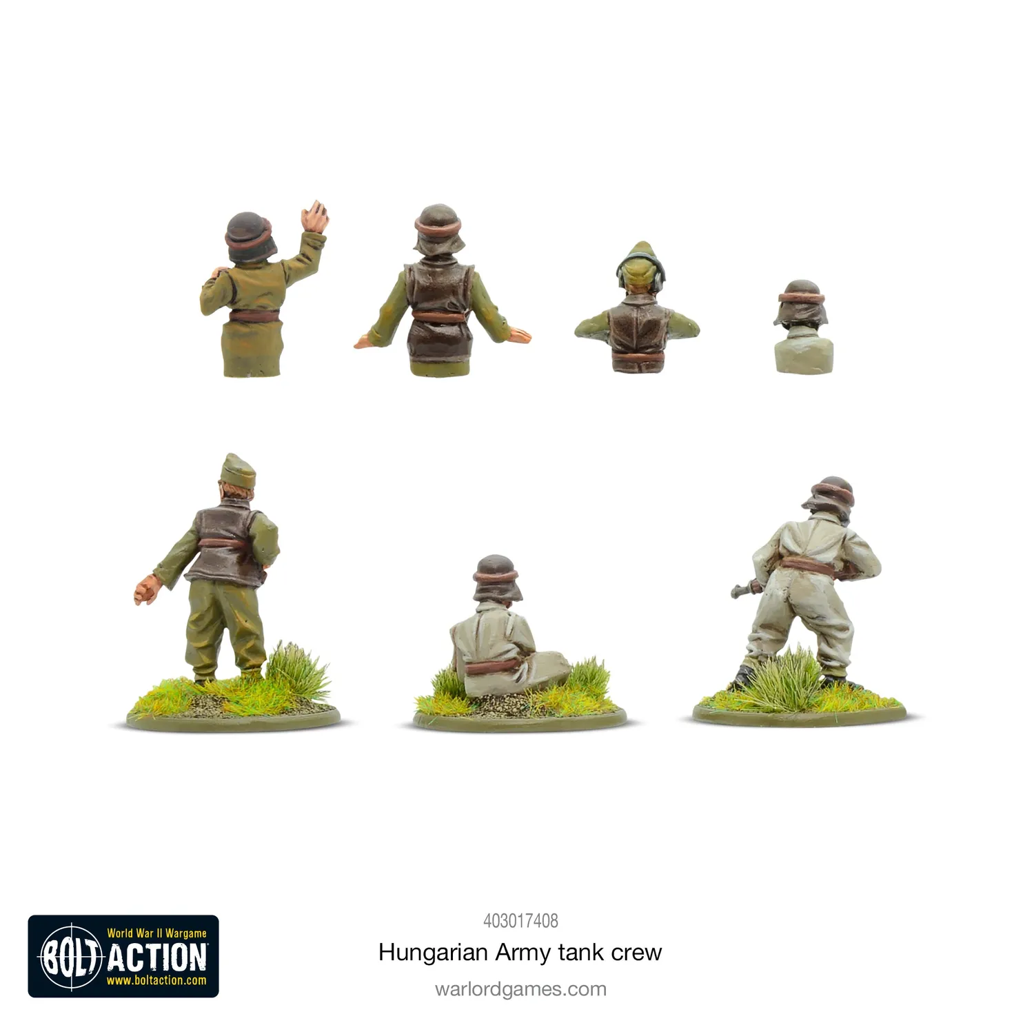 Bolt Action Hungarian Tank Crew figurines métal 7 pièces objectif