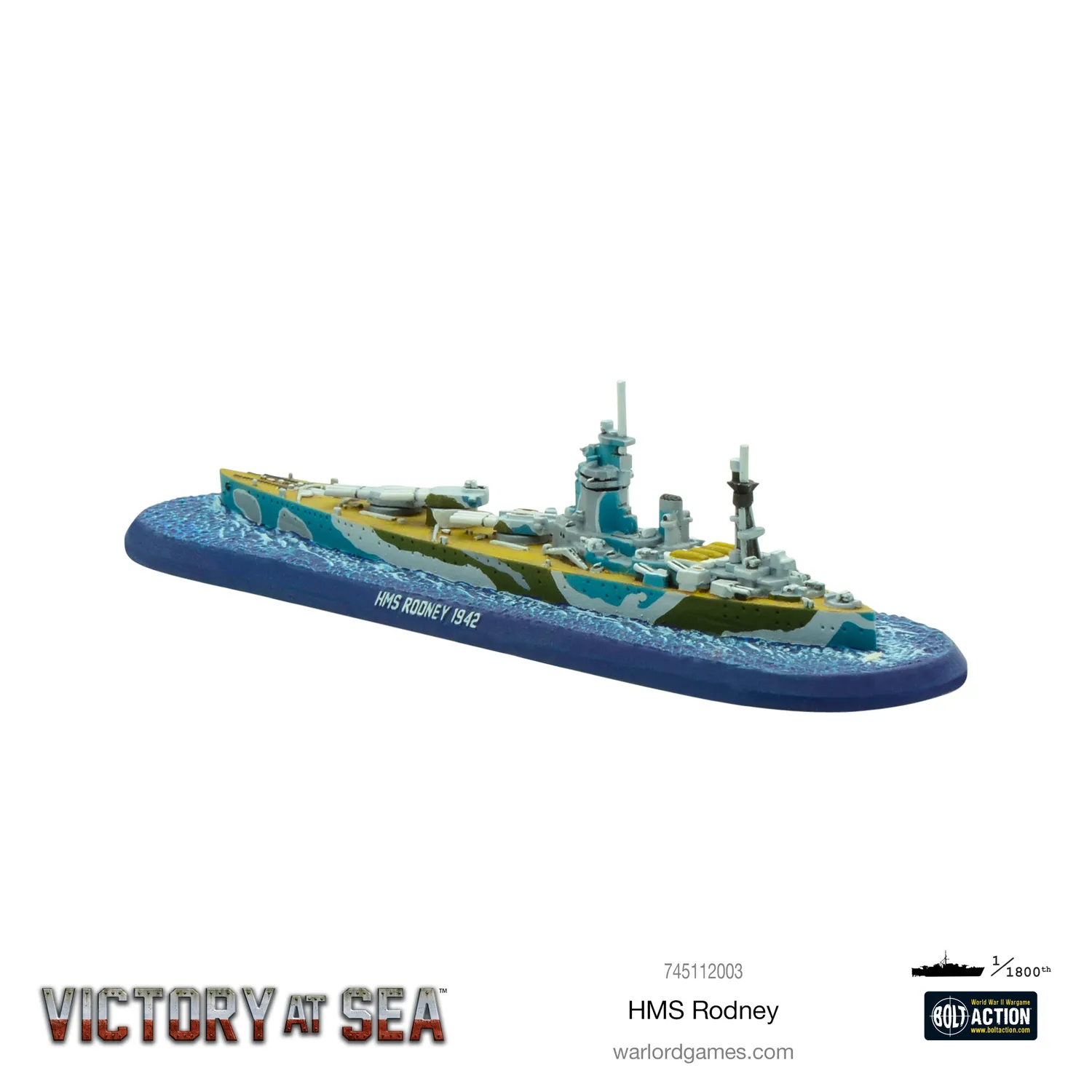 Victory at Sea HMS Rodney navire résine métal
