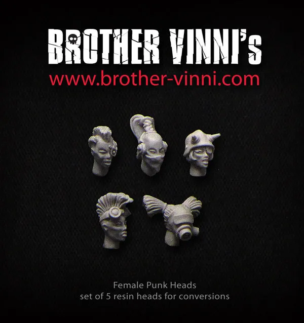 Brother Vinni Female Punk têtes résine 28mm lot de 5