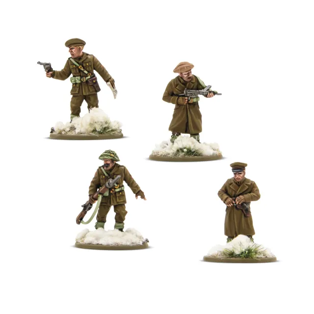 Bolt Action British & Canadian Infantry (Winter) Platoon Commanders figurines hiver