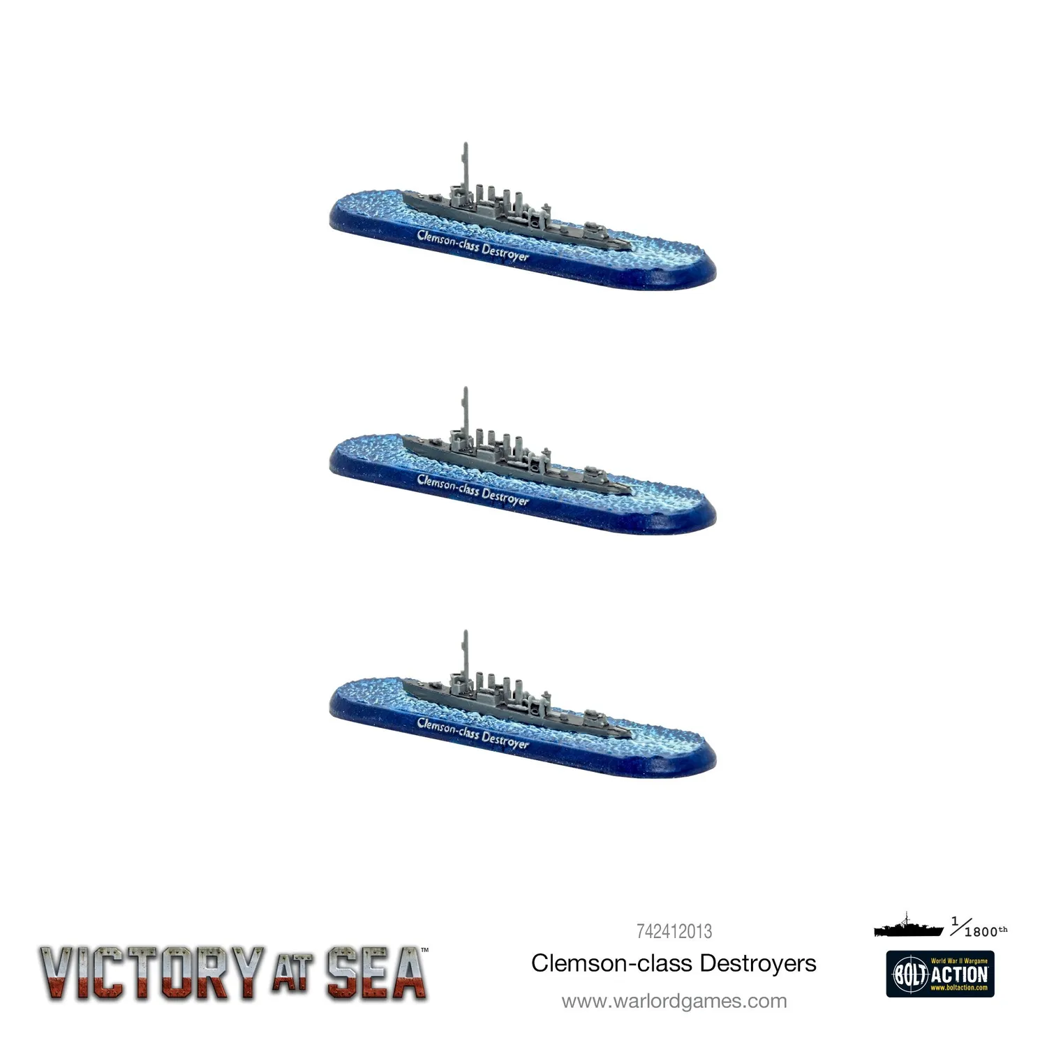 Warlord Games Victory at Sea Clemson-class maquette destroyers