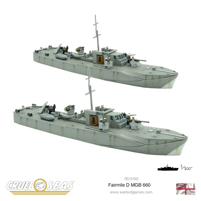 Bolt Action Cruel Seas Fairmile D MGB 660 bateau 2 modèles armés