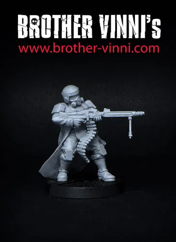 Brother Vinni Veteran Chaingunner figurine 28mm mitrailleur