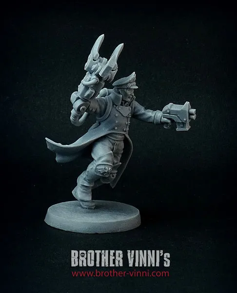 Brother Vinni Mechanized Commissar figurine résine 28 mm cyborg