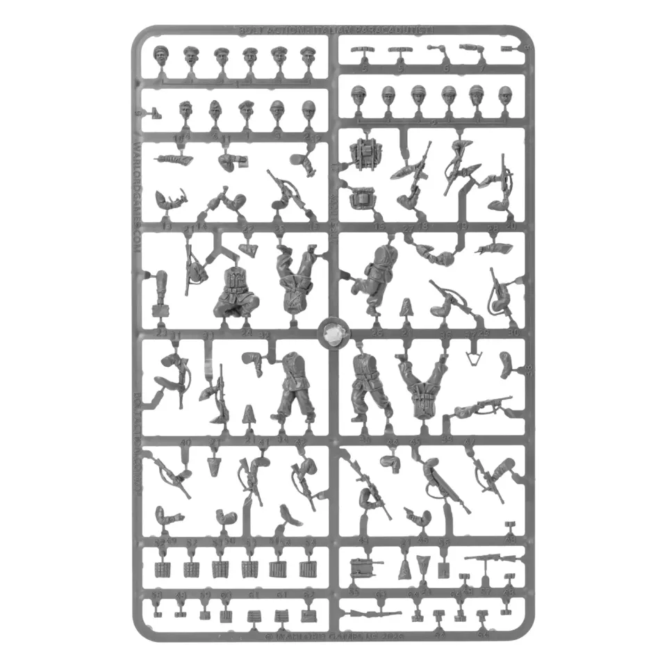Bolt Action Italian Paracadutisti (2026) Sprue figurines 6 soldats plastique