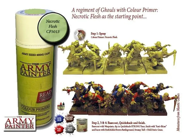 The Army Painter Colour Primer Necrotic Flesh bombe peinture chair