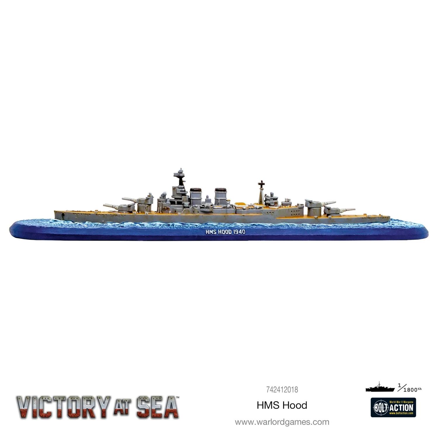 Victory at Sea HMS Hood cuirassé Royal Navy résine