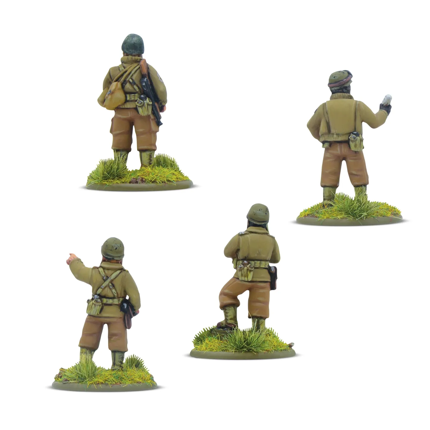 Bolt Action US Army Platoon Commanders figurines officiers résine x4
