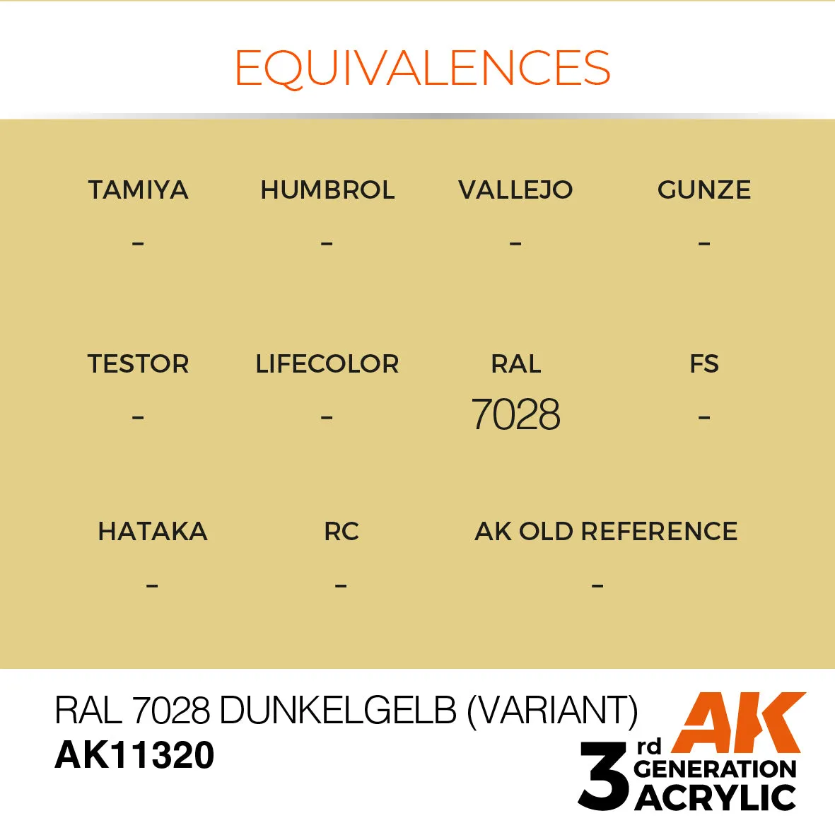 AK Interactive 3Gen RAL 7028 Dunkelgelb peinture acrylique 17ml