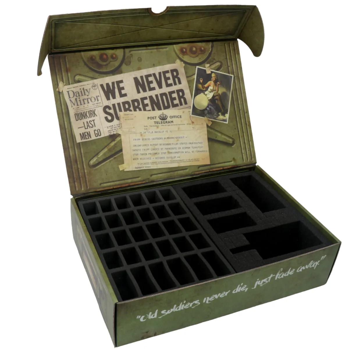 Safe & Sound Bolt Action Army Box mallette rangement 90 figurines