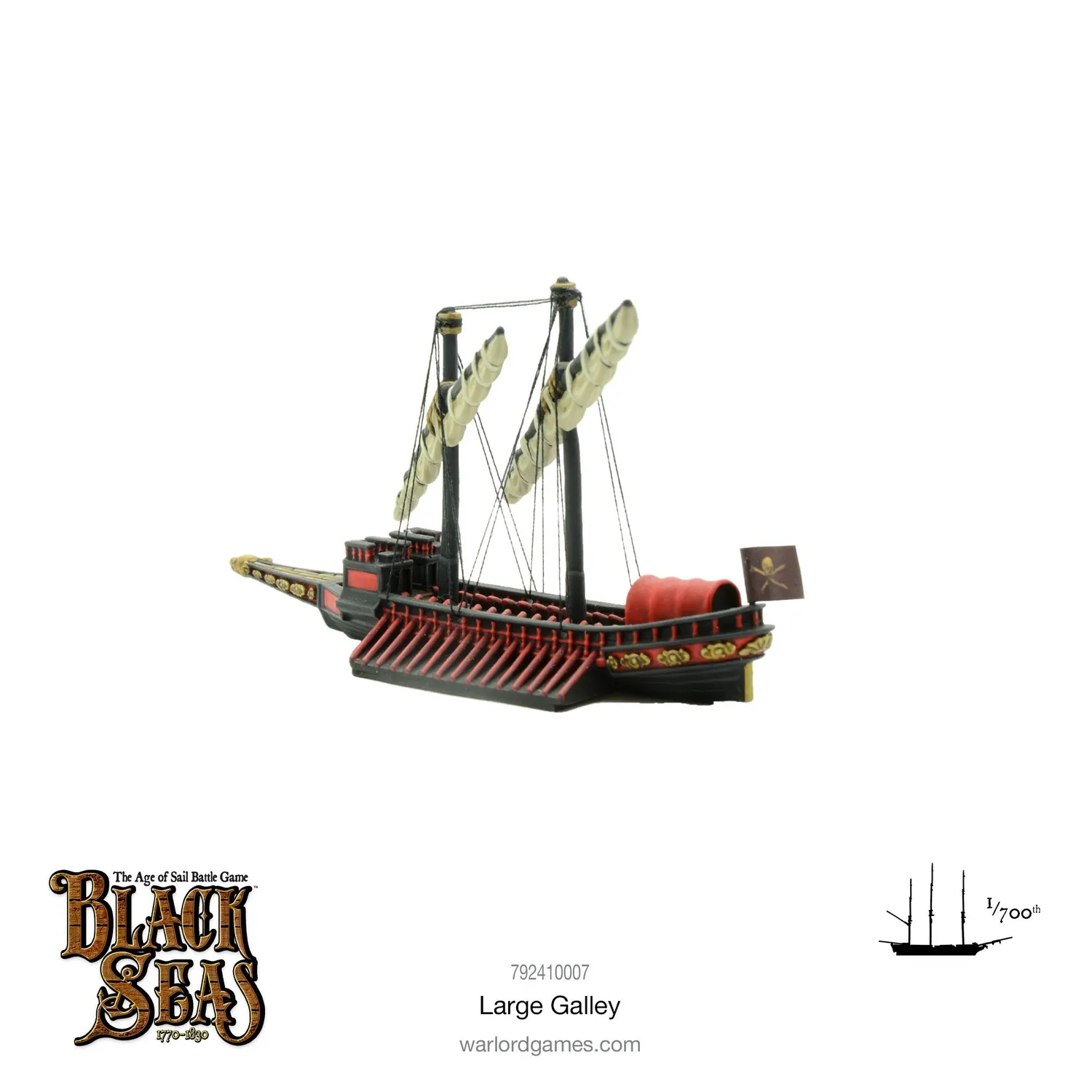 Bolt Action Black Seas Large Galley navire en résine et métal