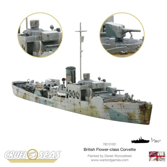 Cruel Seas Flower-class Corvette 1/350 résine métal
