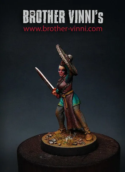 Brother Vinni Astrid figurine résine 28mm guerrière viking