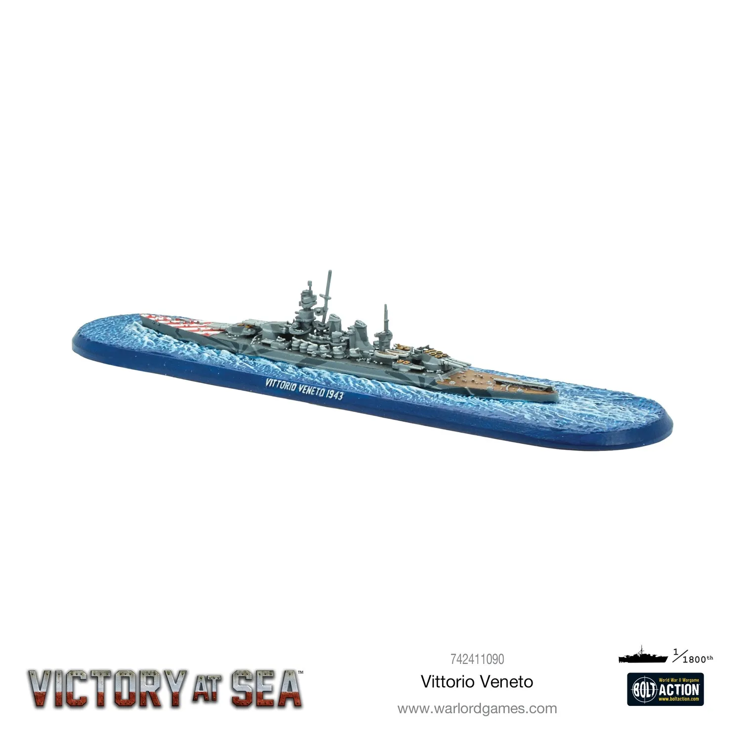 Bolt Action Victory at Sea Vittorio Veneto navire miniature métal et résine