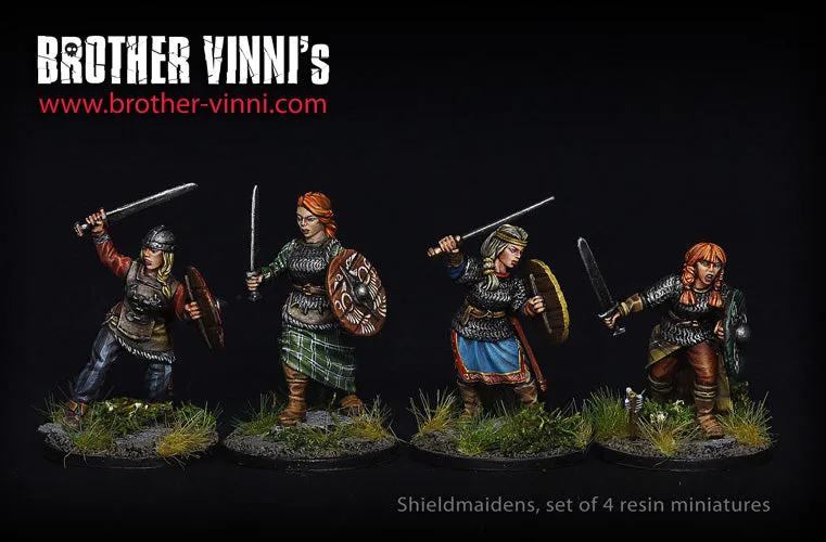 Brother Vinni Shield Maidens lot 4 figurines résine 28mm vikings