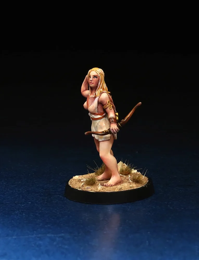 Brother Vinni Female Greek Archer figurine résine 28mm arc