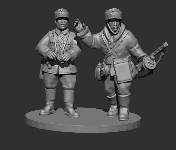 Armes collectives et supports finlandais figurines résine 28mm