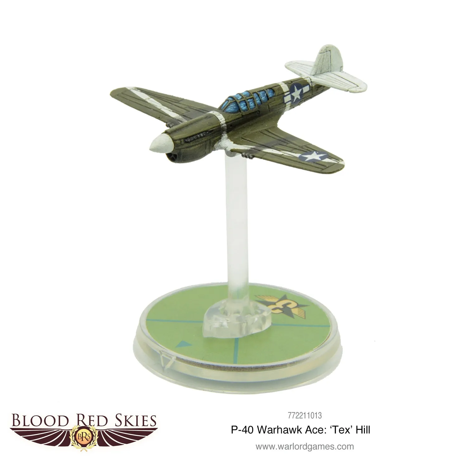 Warlord Blood Red Skies P-40 Warhawk Tex Hill avion résine