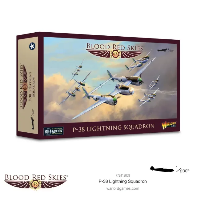 Blood Red Skies P-38 Lightning Squadron avions résine x6