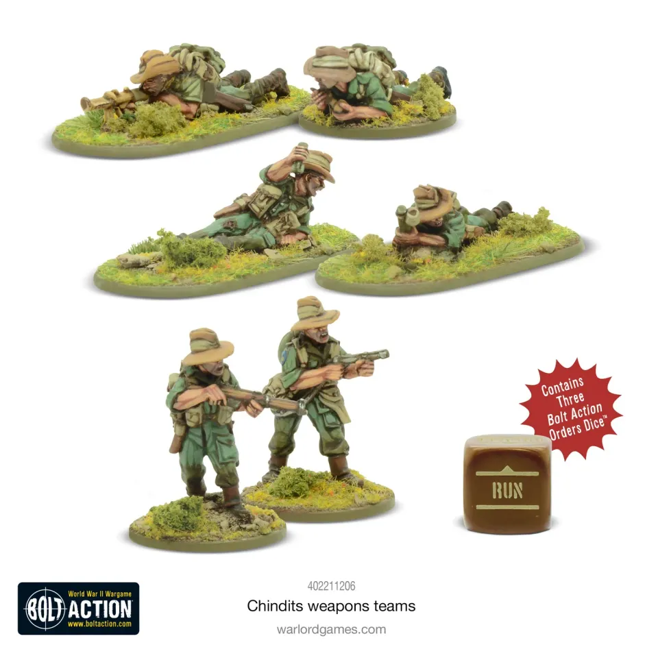 Bolt Action Chindit weapons teams coffret figurines résine