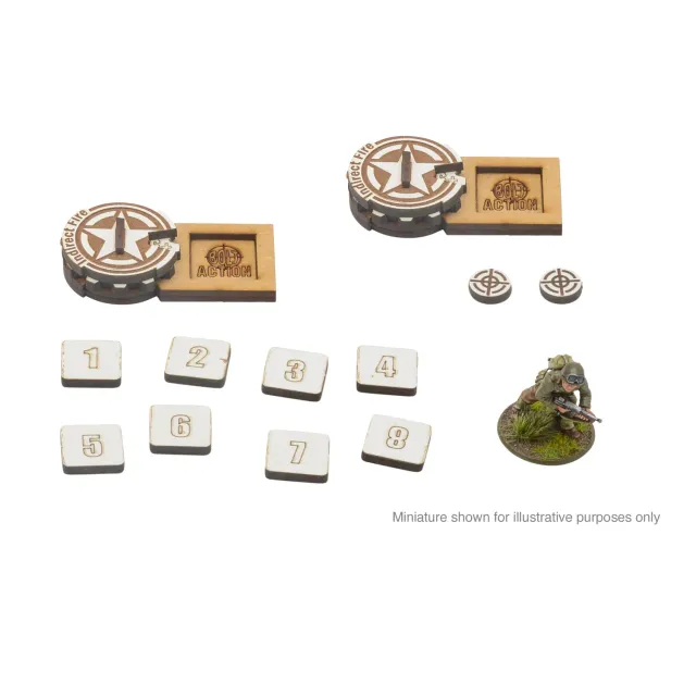 Warlord Games Bolt Action Zeroing In Markers USA marqueurs MDF