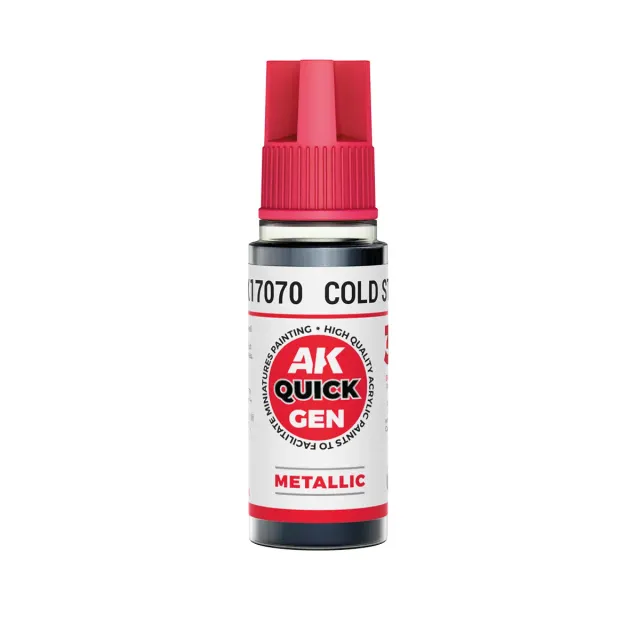 AK Interactive QuickGen Cold Steel peinture acrylique 18ml métallique