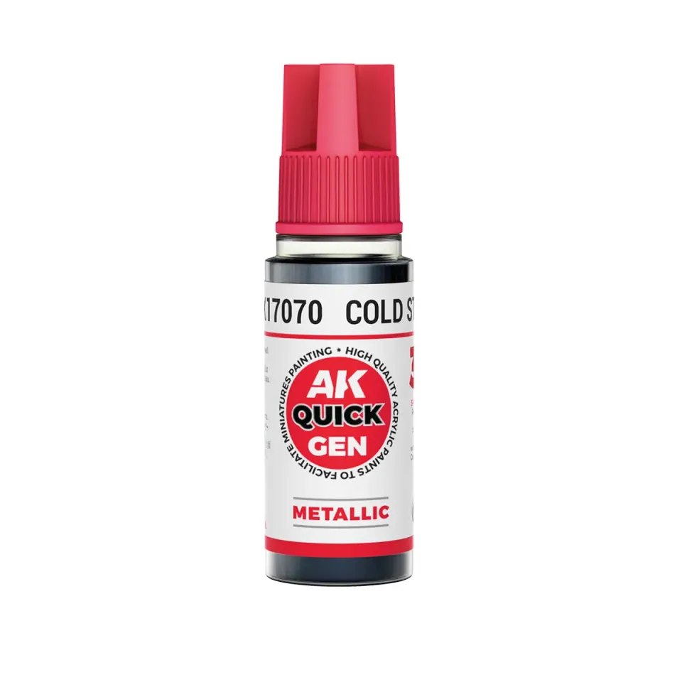 AK Interactive QuickGen Cold Steel peinture acrylique 18ml métallique