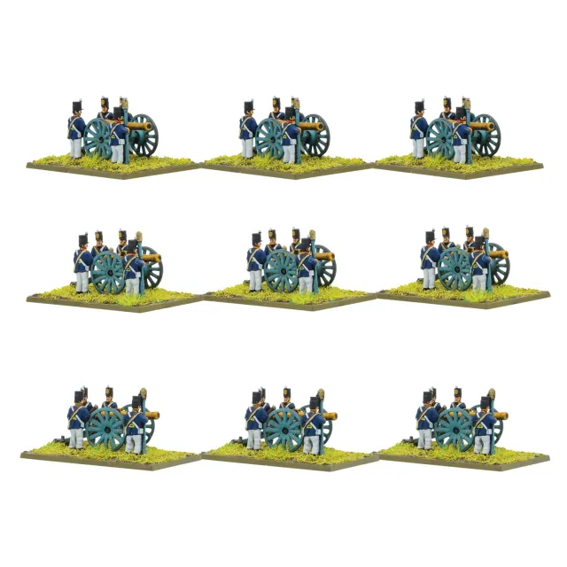 Bolt Action Black Powder Peninsular British Foot Artillery Park x9