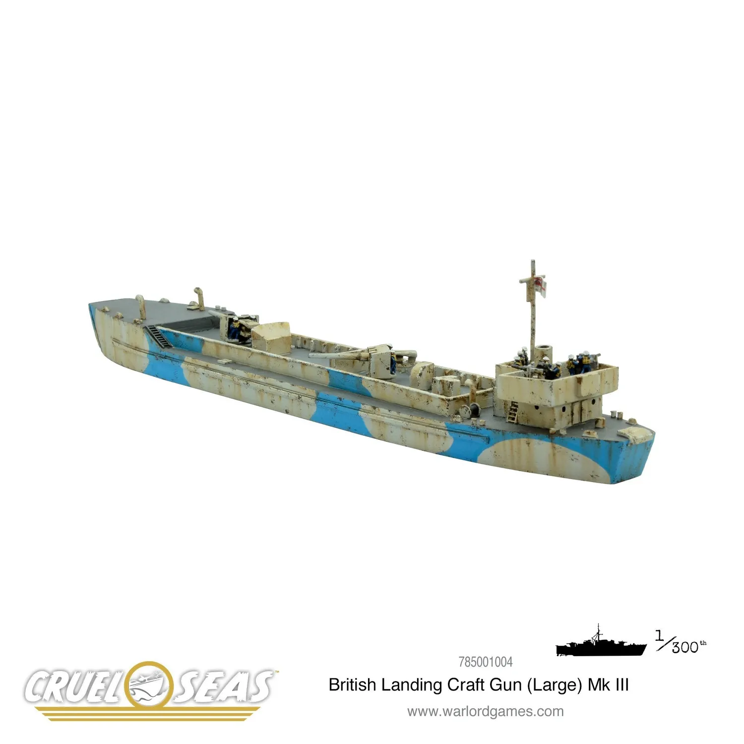 Bolt Action Cruel Seas British Landing Craft Gun (large) Mk III navire métal résine