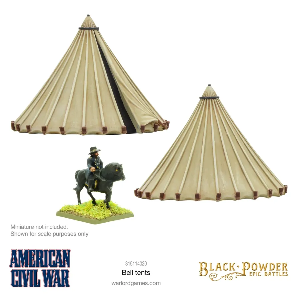 Black Powder Epic ACW Bell Tents décor résine x2