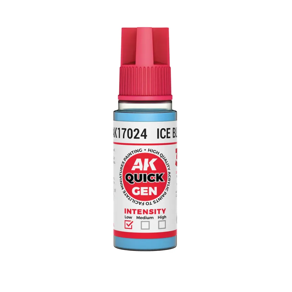 AK Interactive QuickGen Ice Blue peinture acrylique 17 ml bleu contrasté
