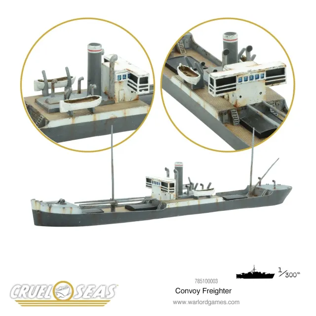 Bolt Action Cruel Seas Convoy Freighter navire résine métal