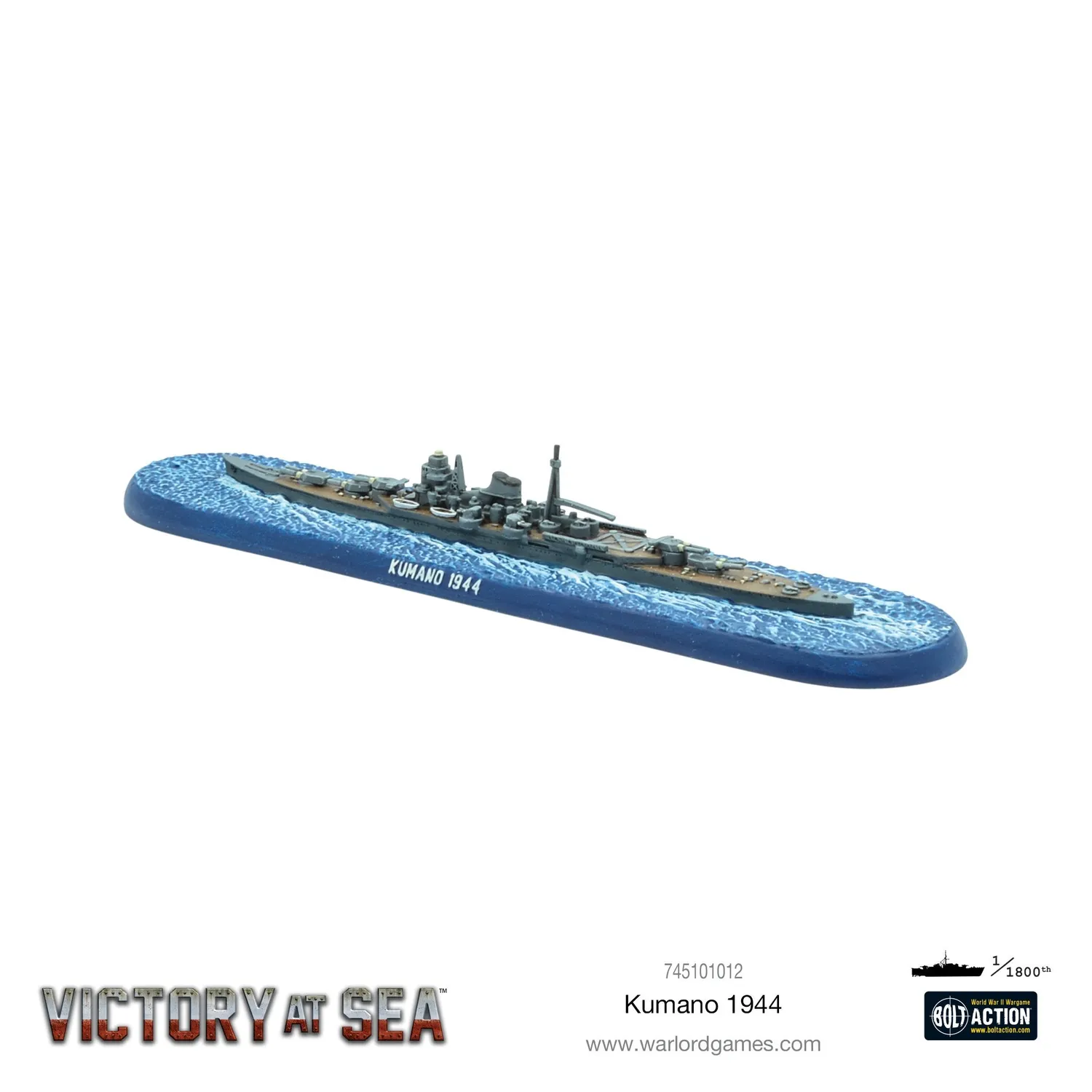 Bolt Action Victory at Sea Kumano 1944 navire résine japonais