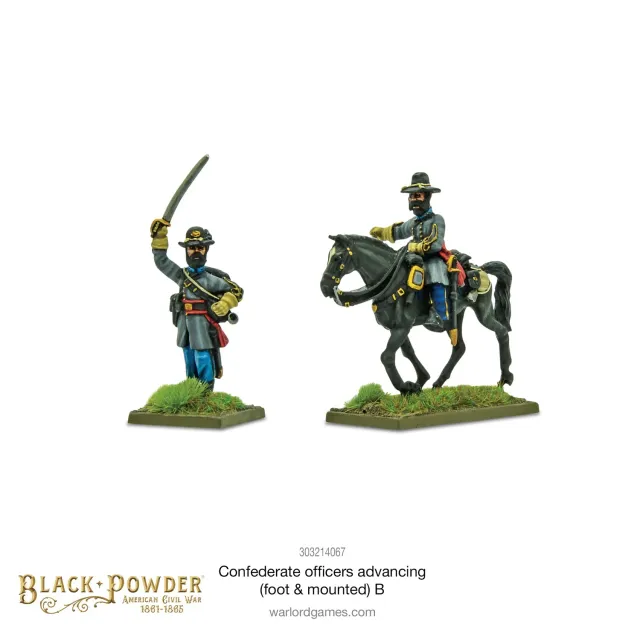 Bolt Action Black Powder Confederate Officers advancing figurines métal