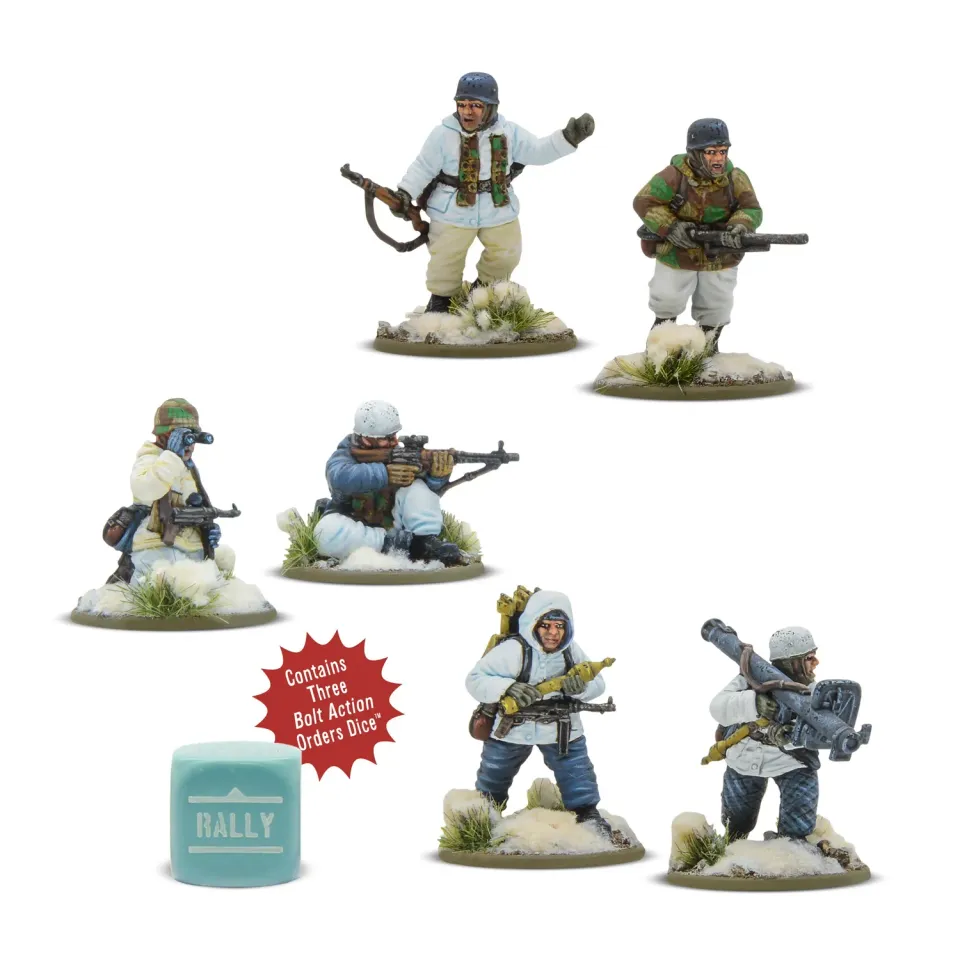 Bolt Action Winter Fallschirmjäger Weapons Teams figurines 6 résine hiver