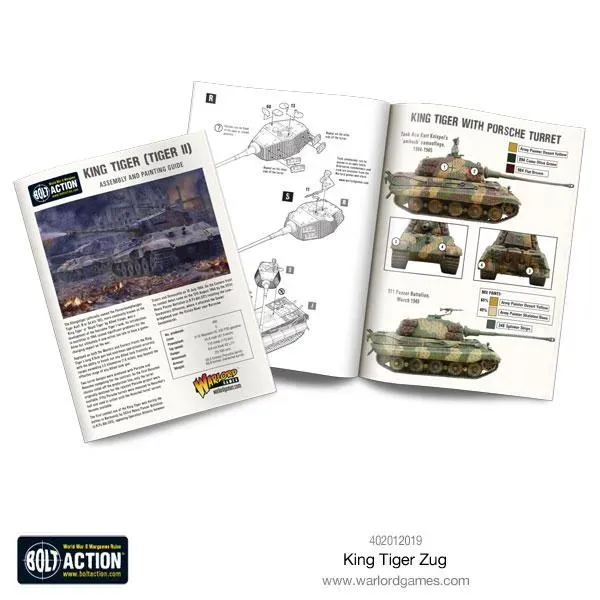 Warlord Games Bolt Action King Tiger Zug chars x3 plastique