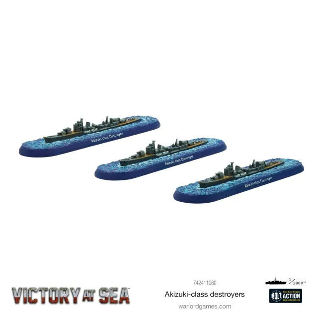 Victory at Sea Akizuki destroyers navires résine x3