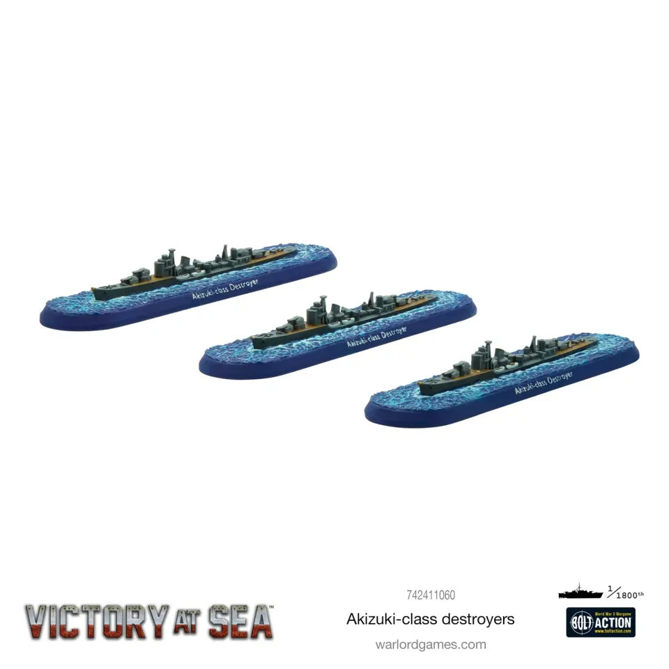 Victory at Sea Akizuki destroyers navires résine x3