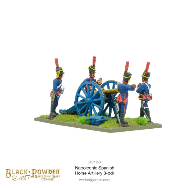 Bolt Action Black Powder Napoleonic Spanish Horse Artillery with 8-pdr canon métal