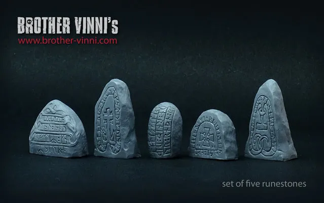 Brother Vinni Rune Stones décor résine 28mm lot de 5